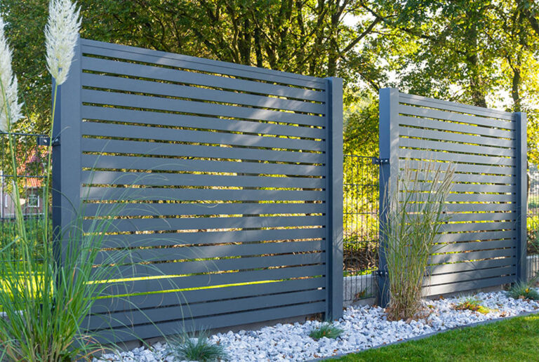 Lamellenzaun Aluminium anthrazit