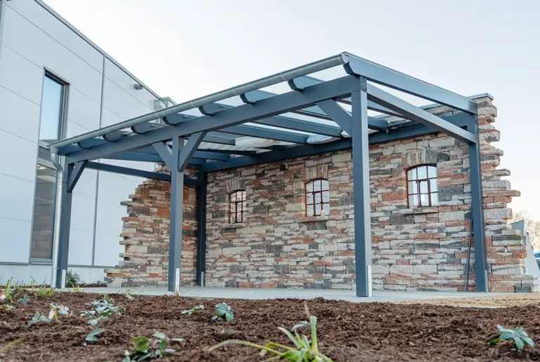 Terrassenüberdachung Holz anthrazit